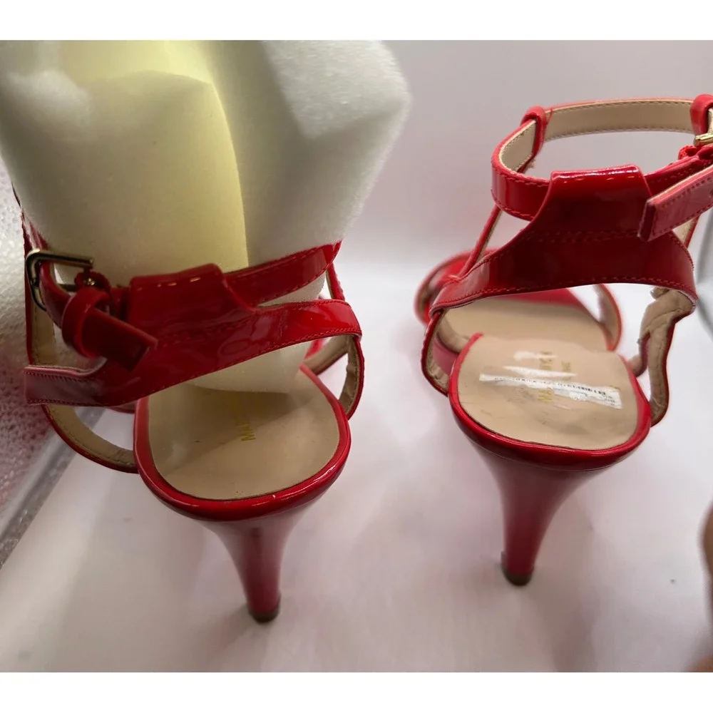 Marc New York Red Patent Leather‎ Ankle Strap Stiletto Heels Women Size 9.5